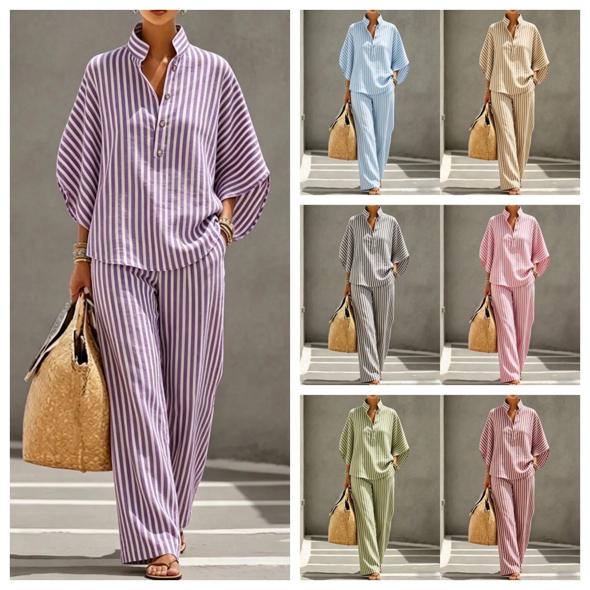 Striped Shirt Set