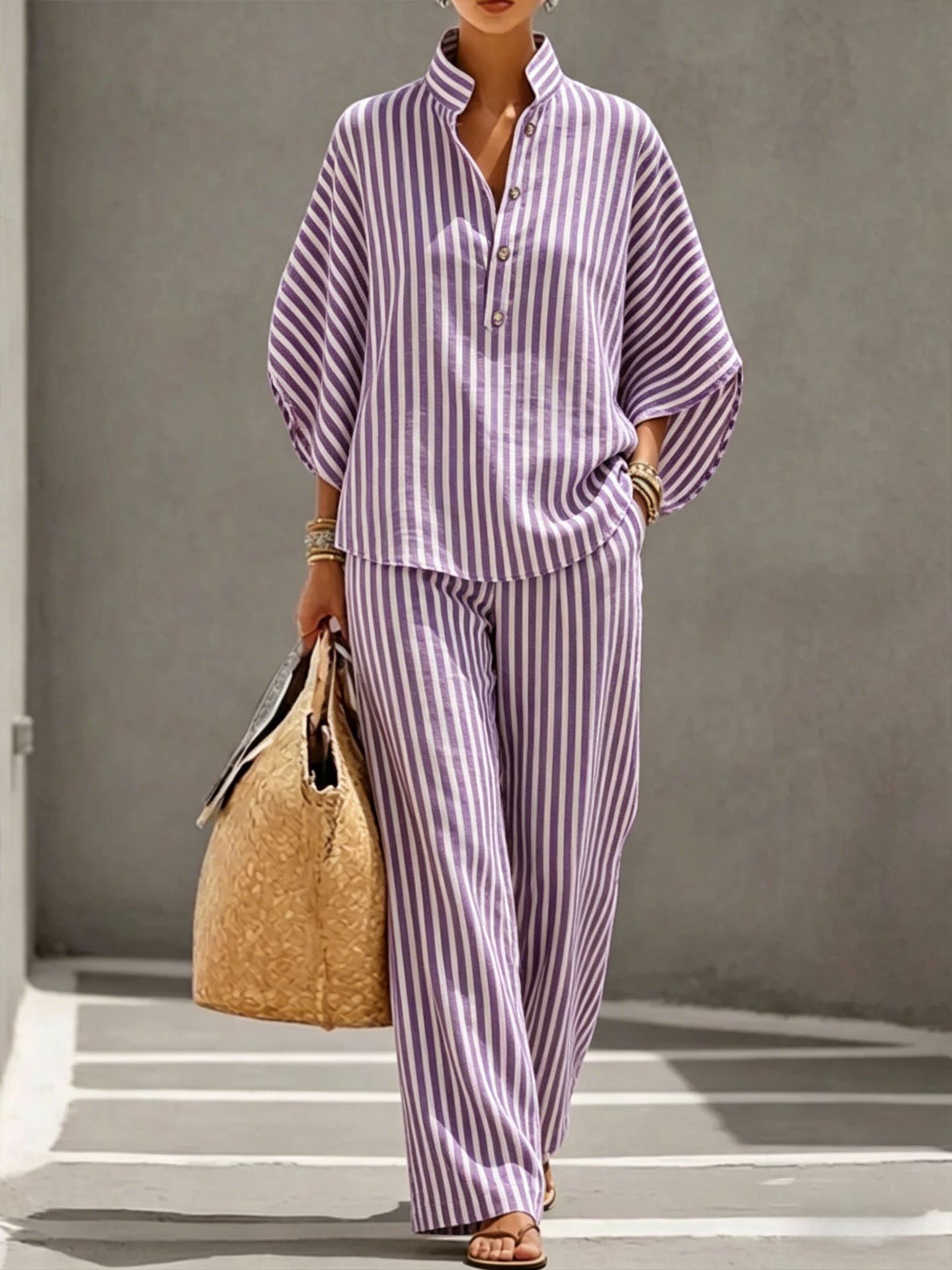 Striped Shirt Set