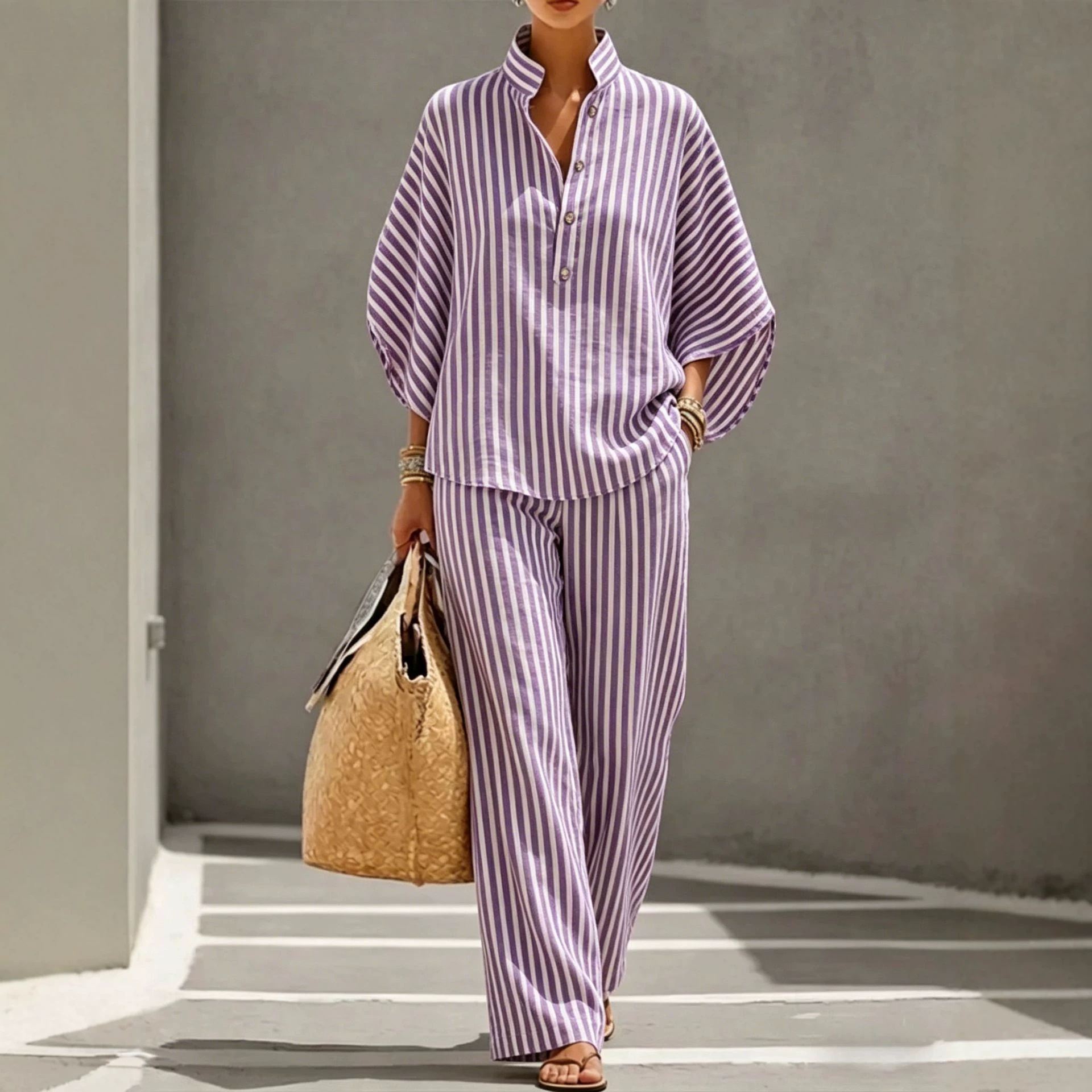 Striped Shirt Set