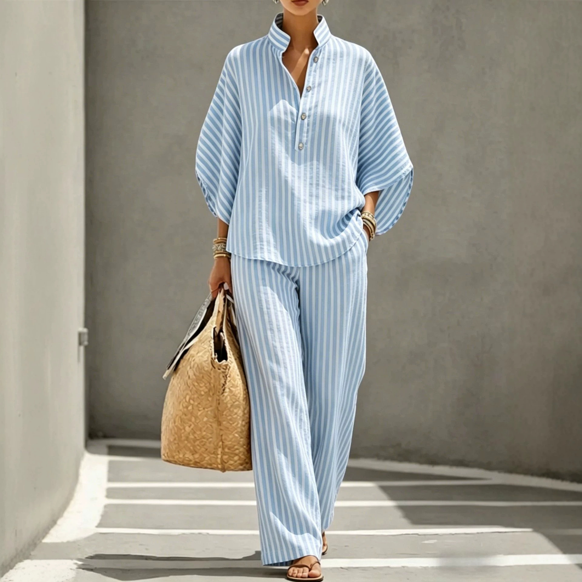 Striped Shirt Set