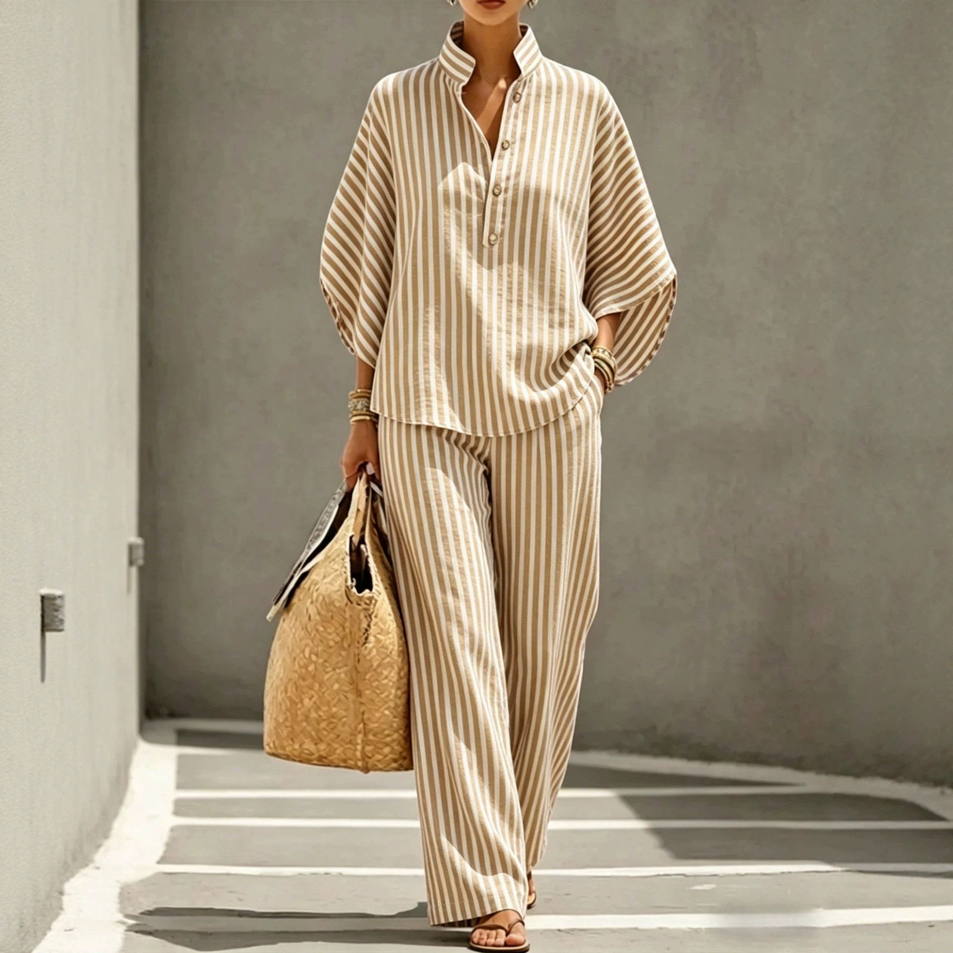 Striped Shirt Set