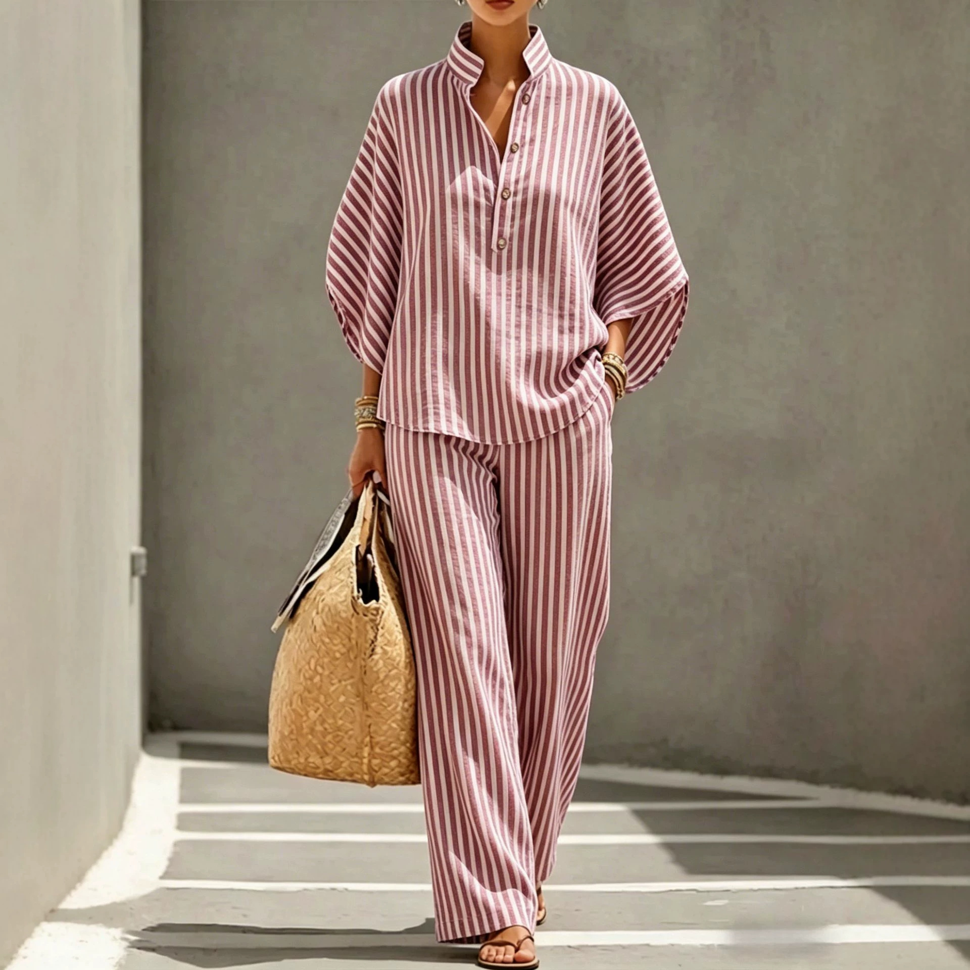Striped Shirt Set