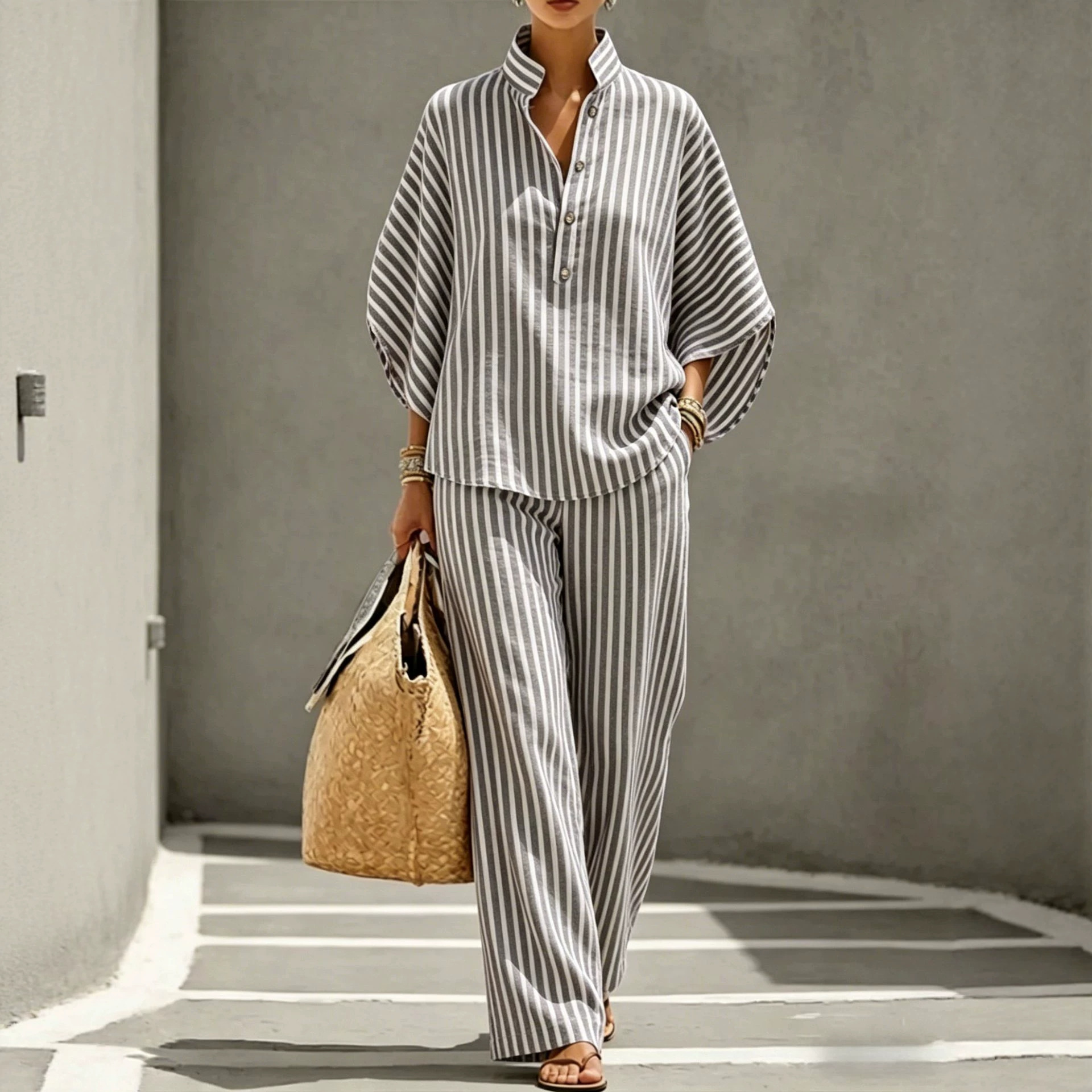 Striped Shirt Set