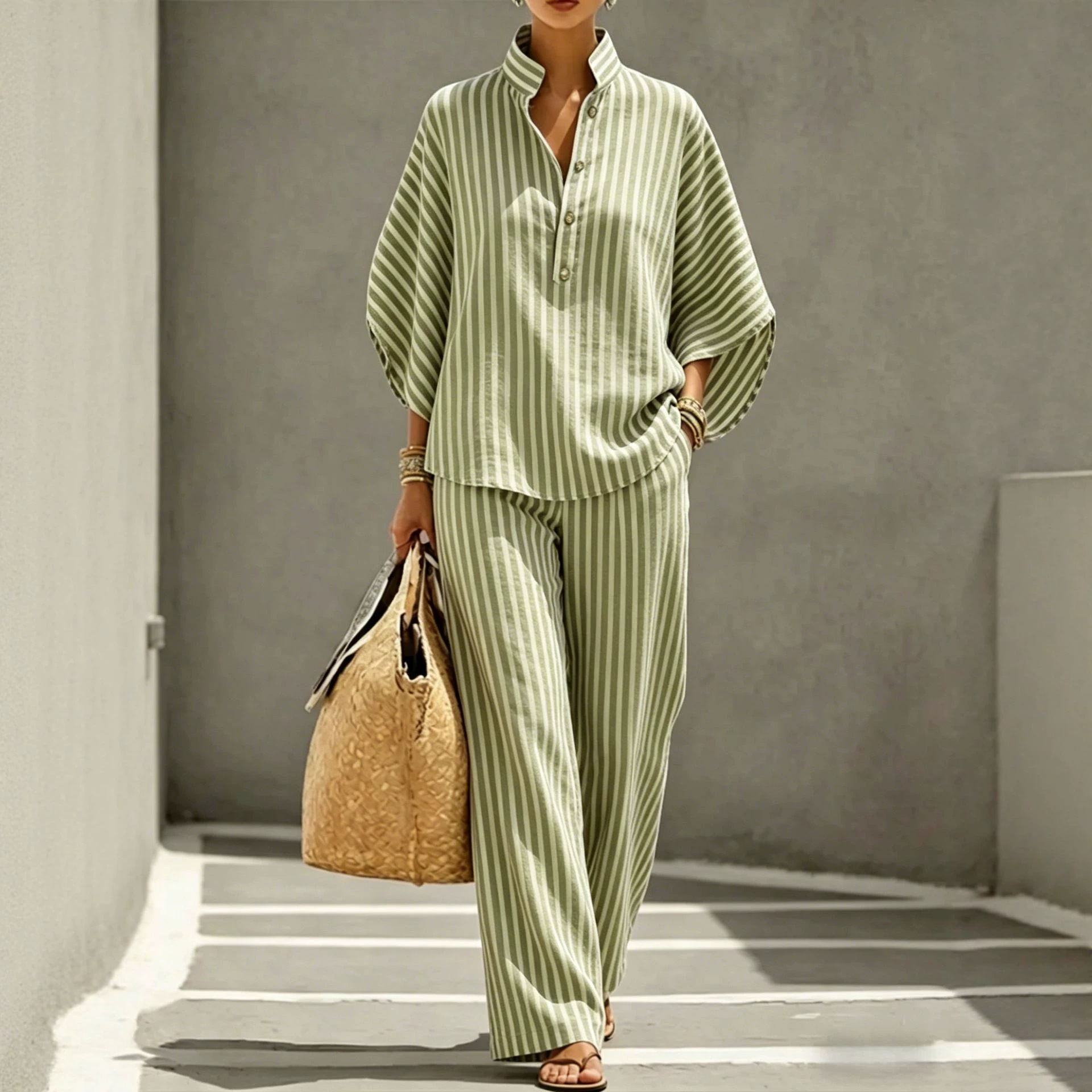 Striped Shirt Set