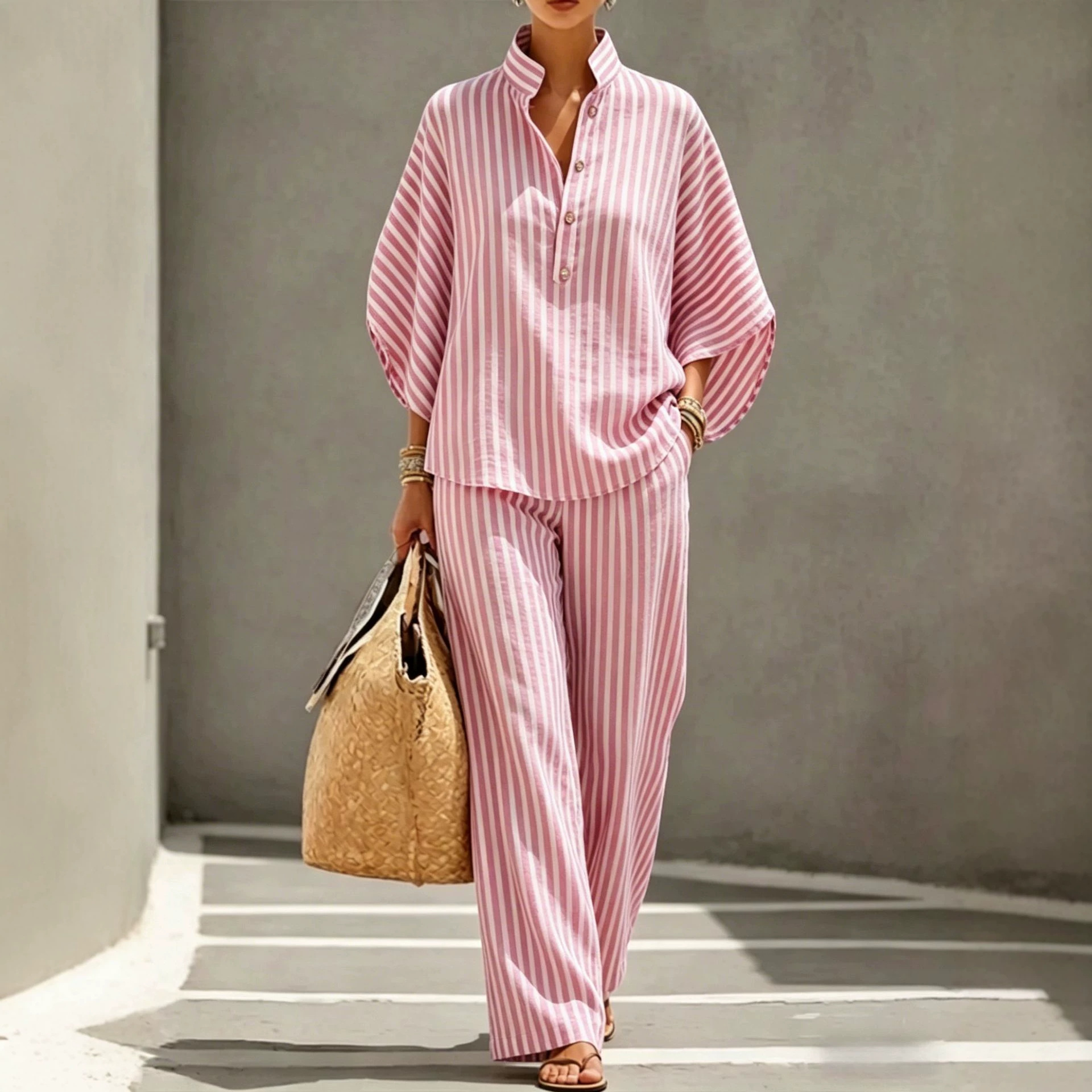 Striped Shirt Set