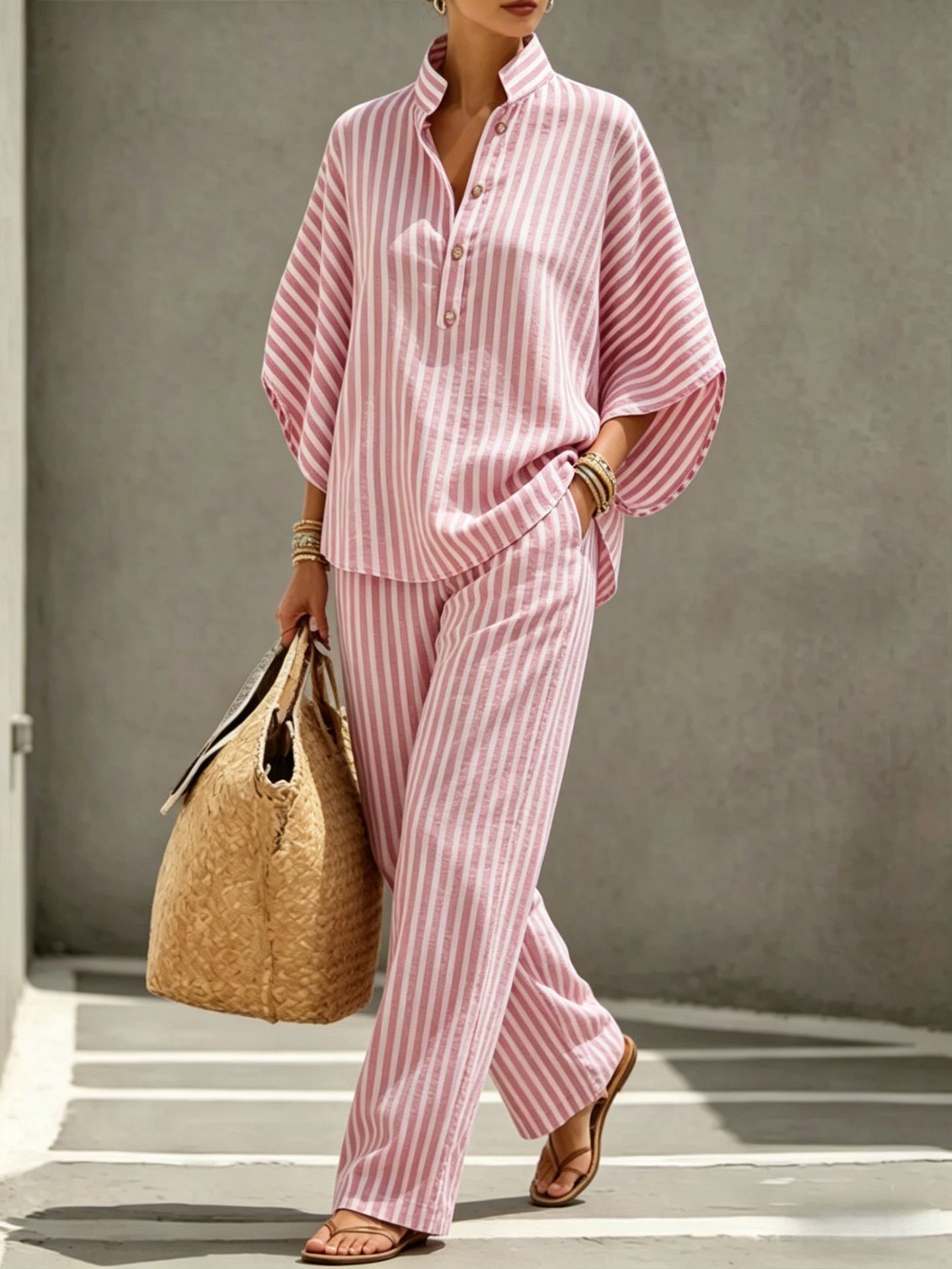 Striped Shirt Set