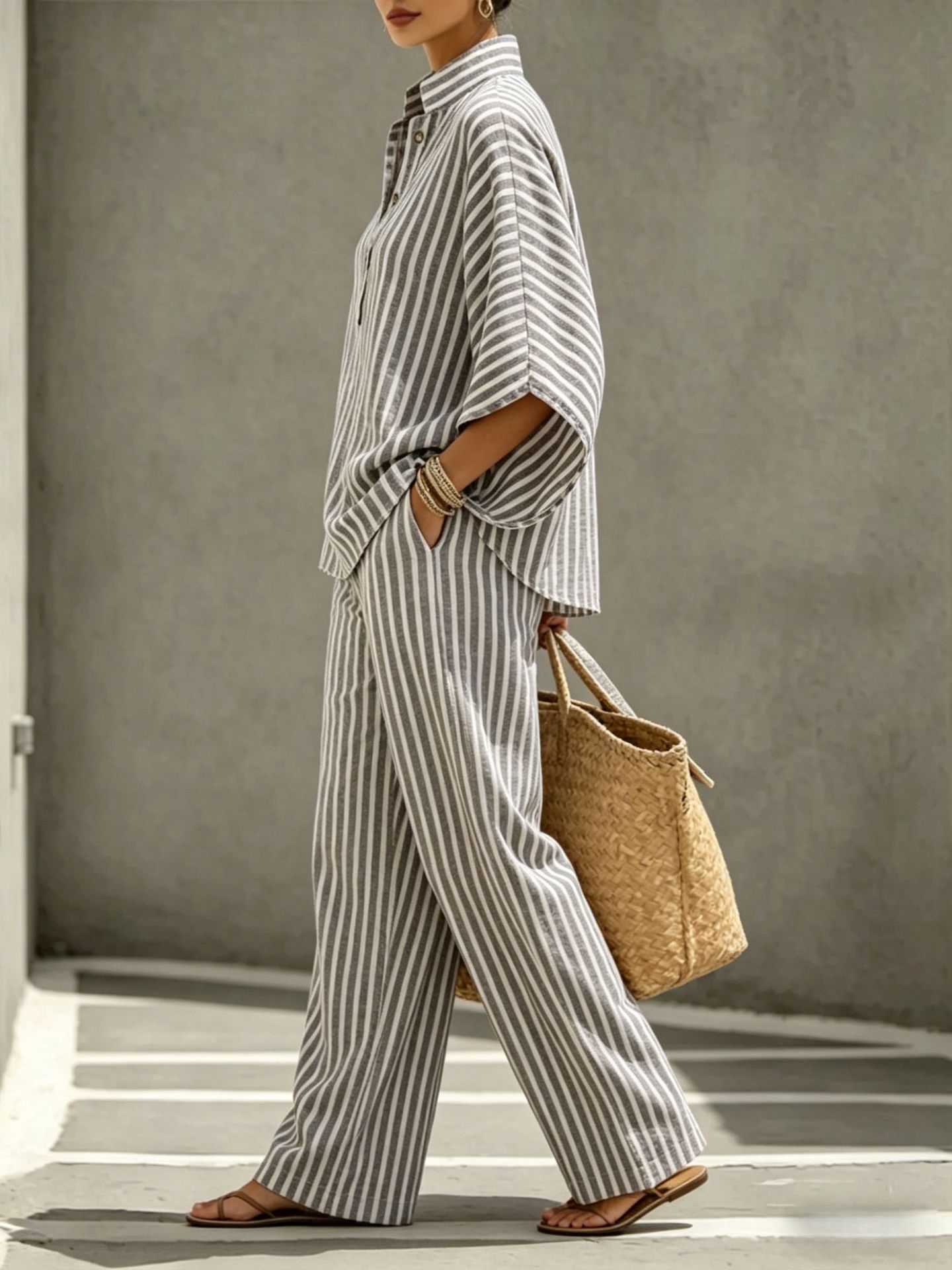 Striped Shirt Set