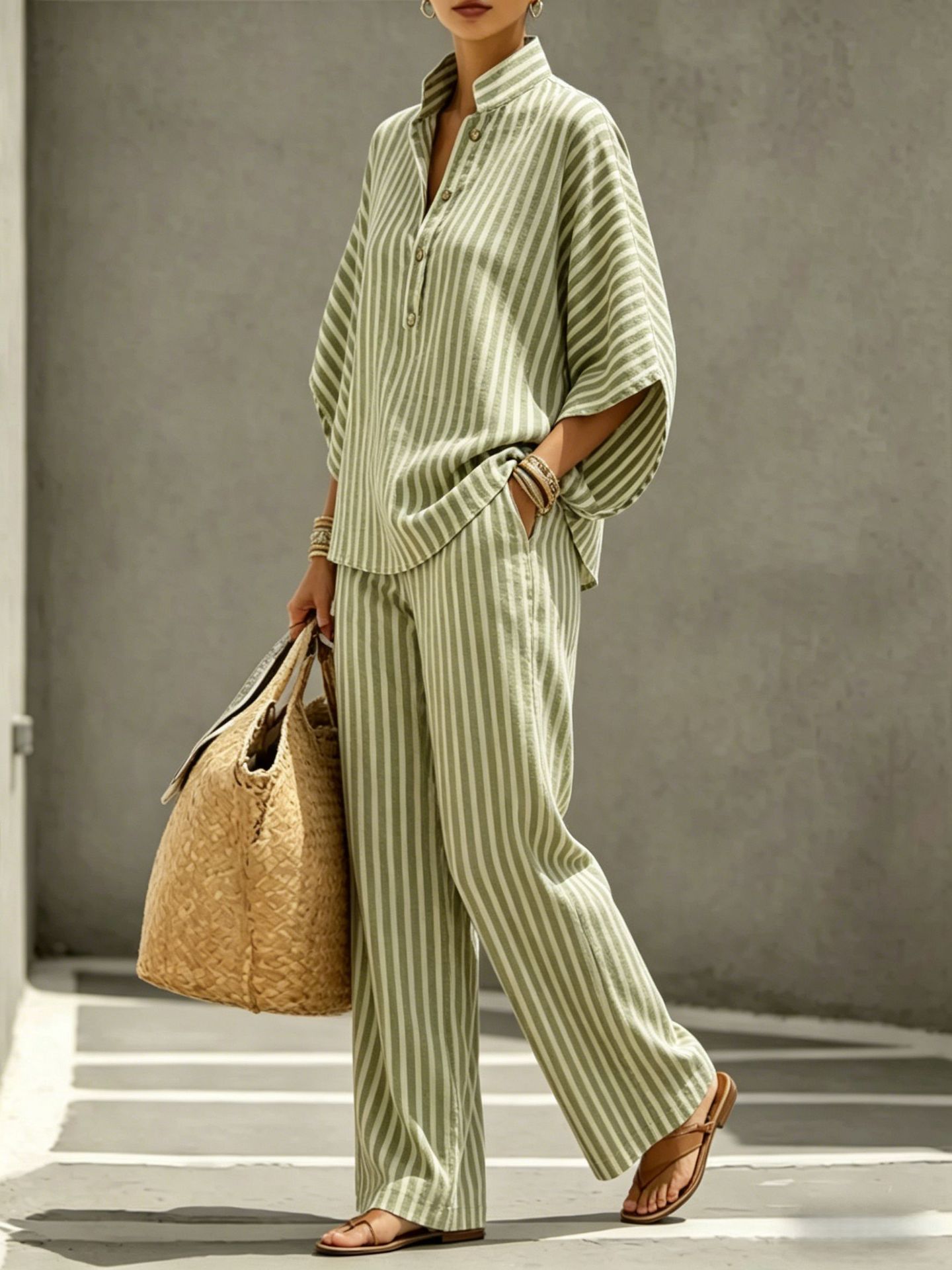 Striped Shirt Set