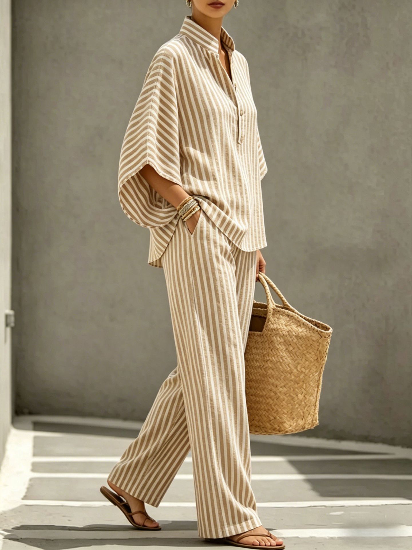 Striped Shirt Set