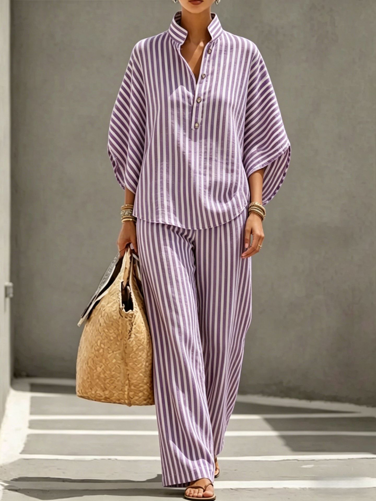 Striped Shirt Set