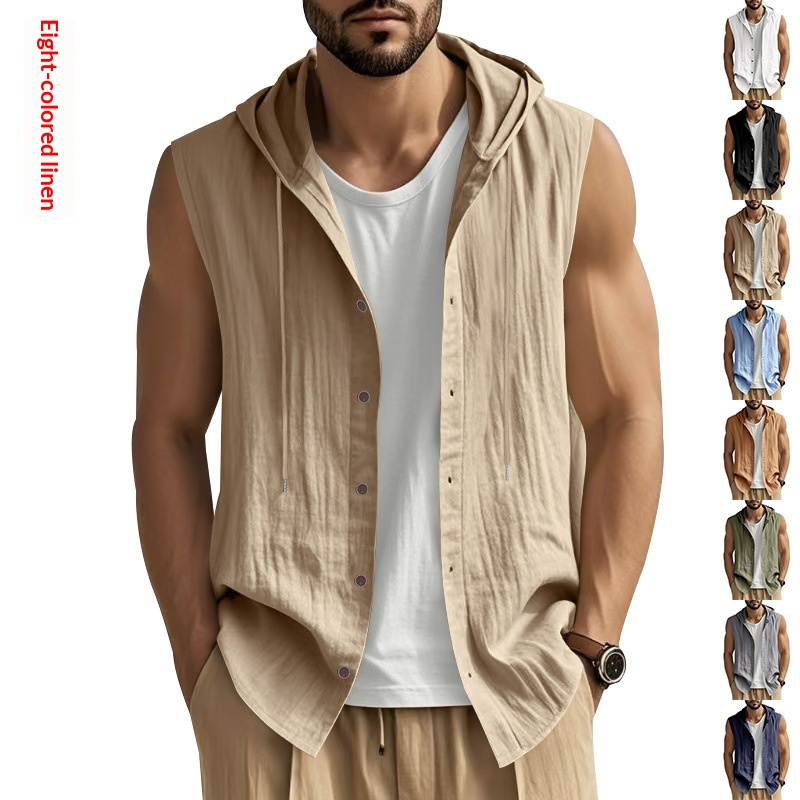 Linen Sleeveless Shirt