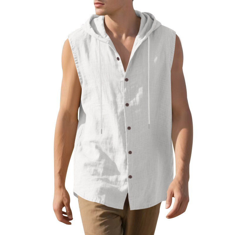Linen Sleeveless Shirt