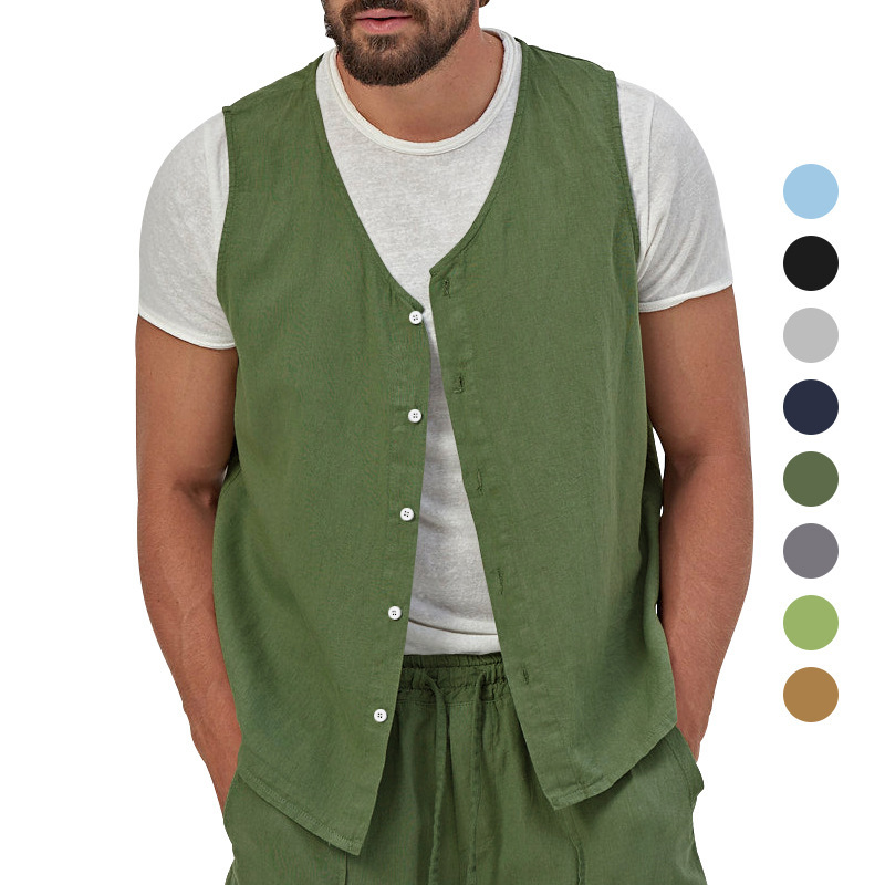 Men's Cotton Linen Vest