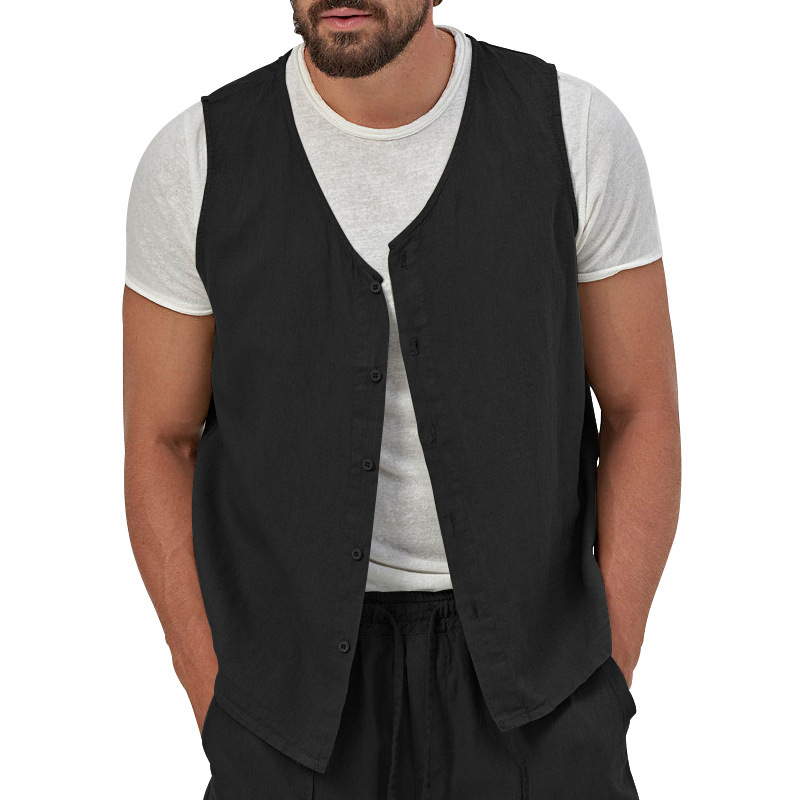 Men's Cotton Linen Vest