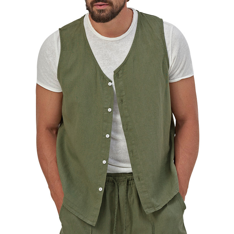Men's Cotton Linen Vest