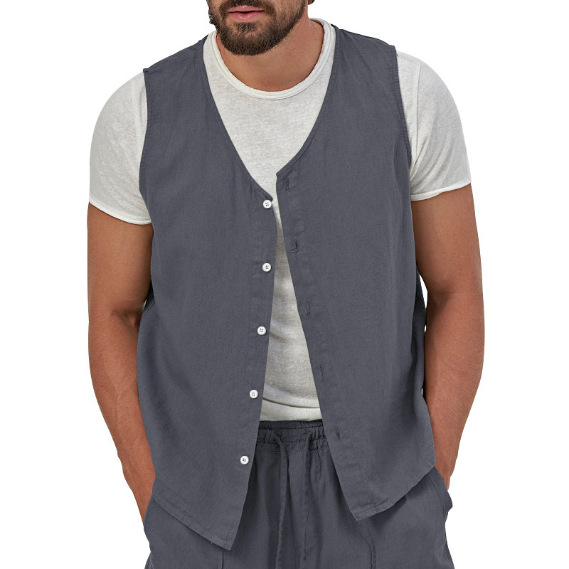 Men's Cotton Linen Vest
