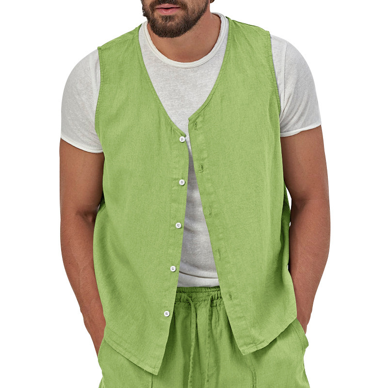 Men's Cotton Linen Vest