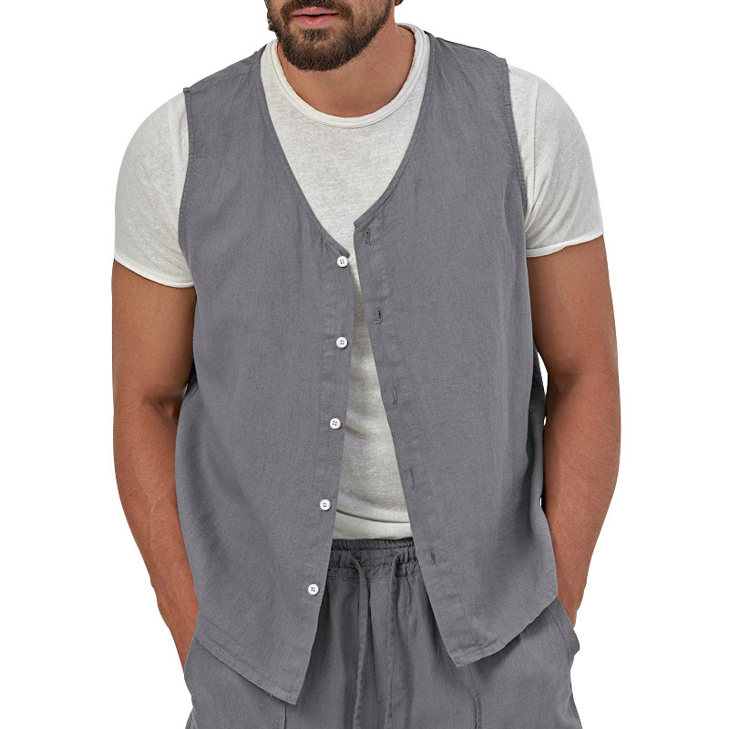 Men's Cotton Linen Vest