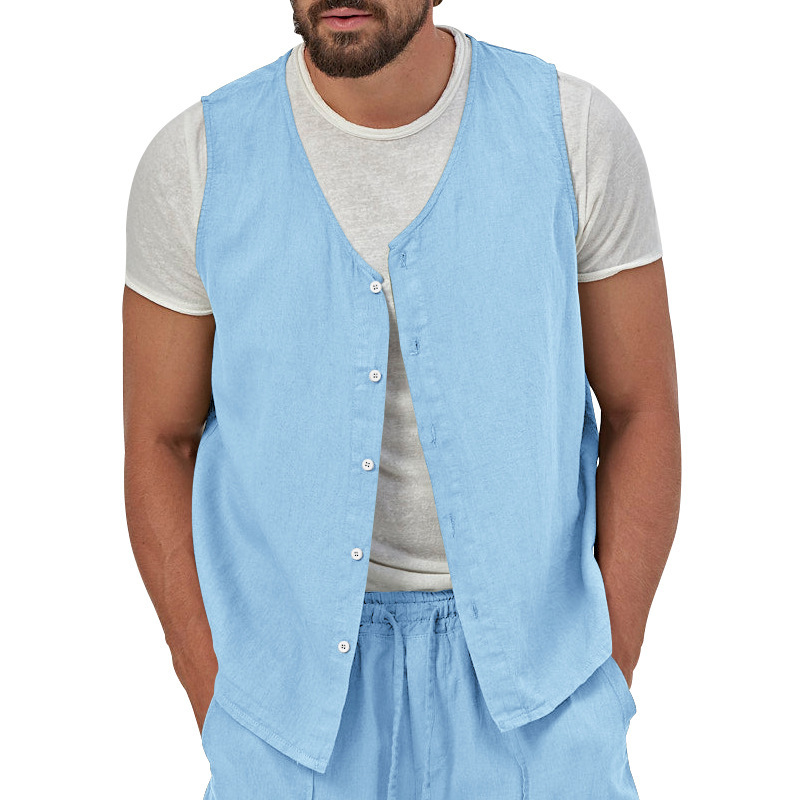 Men's Cotton Linen Vest