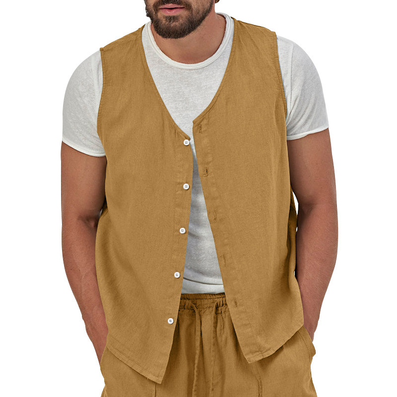 Men's Cotton Linen Vest