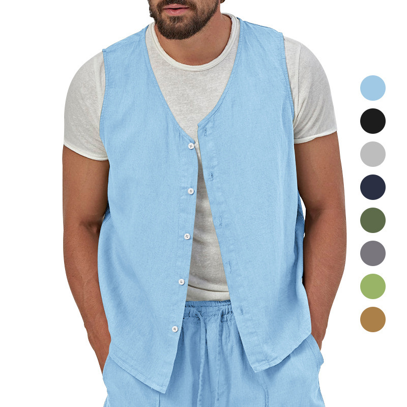 Men's Cotton Linen Vest