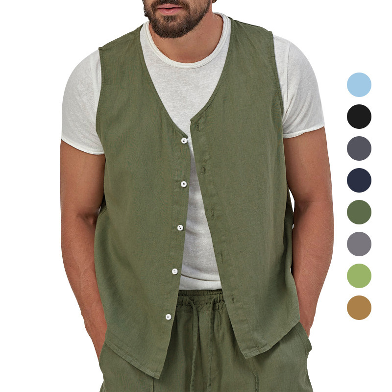 Men's Cotton Linen Vest