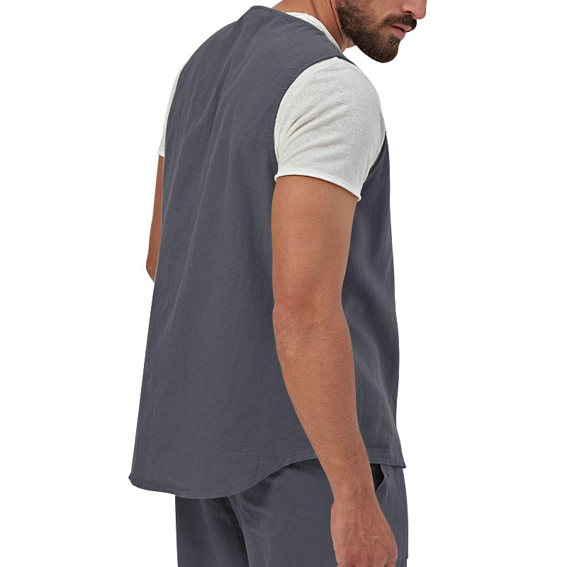 Men's Cotton Linen Vest