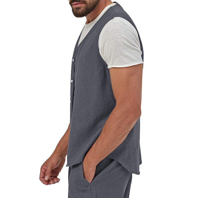 Men's Cotton Linen Vest