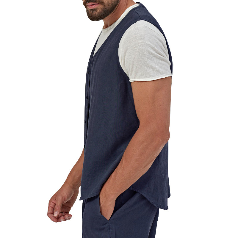 Men's Cotton Linen Vest