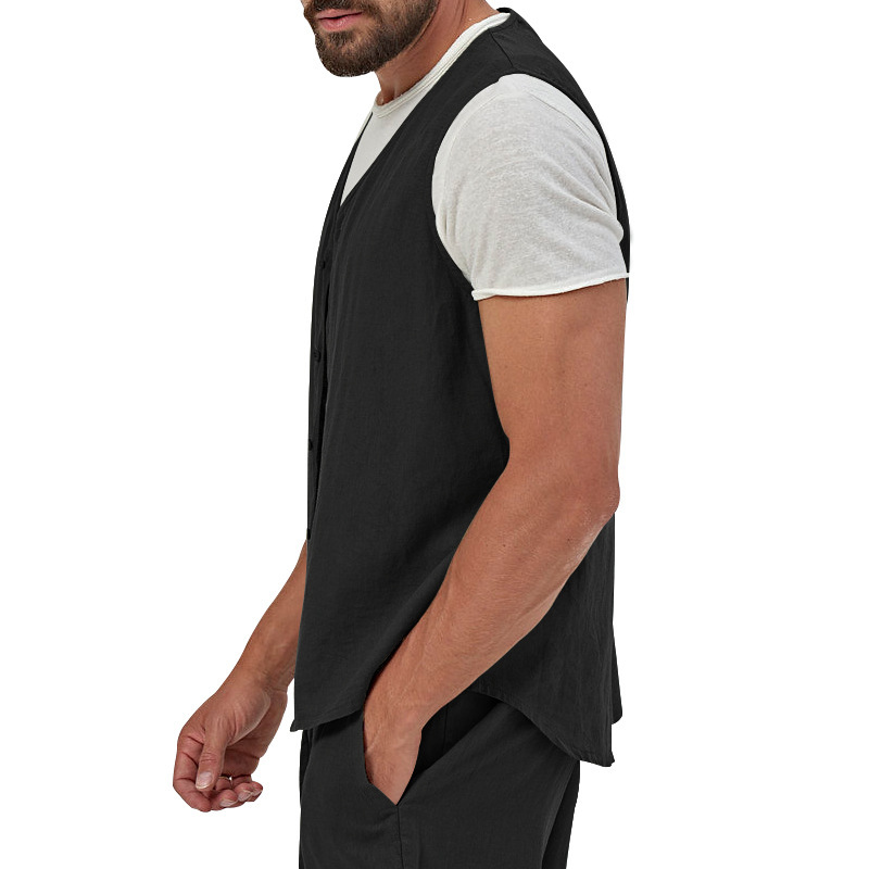 Men's Cotton Linen Vest