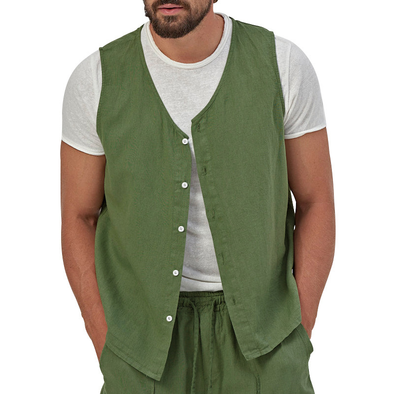 Men's Cotton Linen Vest