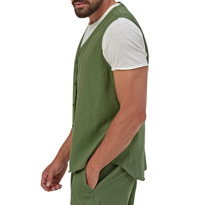 Men's Cotton Linen Vest