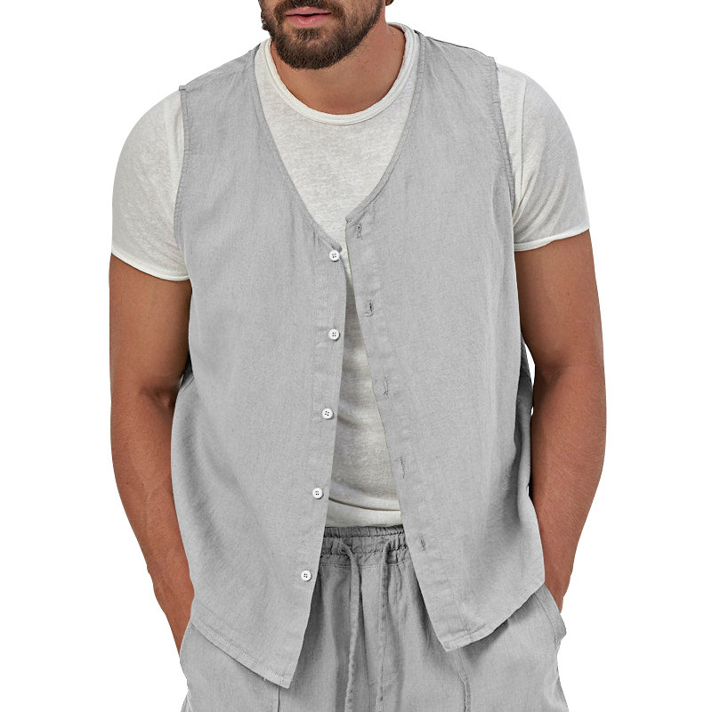Men's Cotton Linen Vest