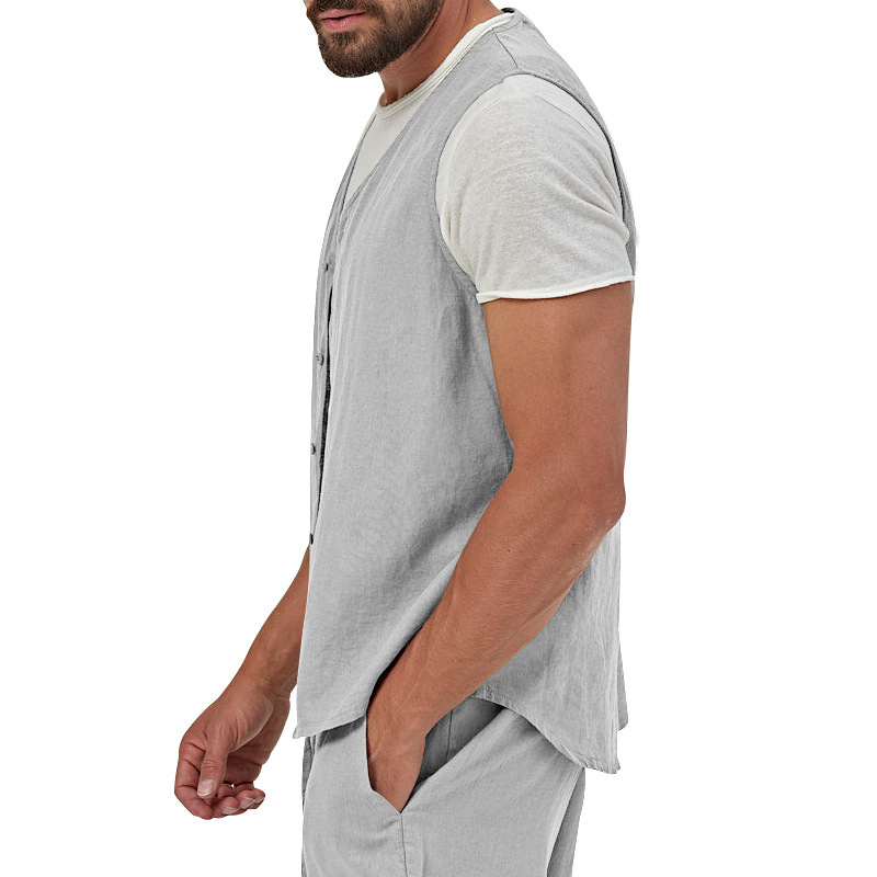 Men's Cotton Linen Vest