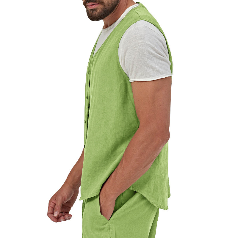 Men's Cotton Linen Vest