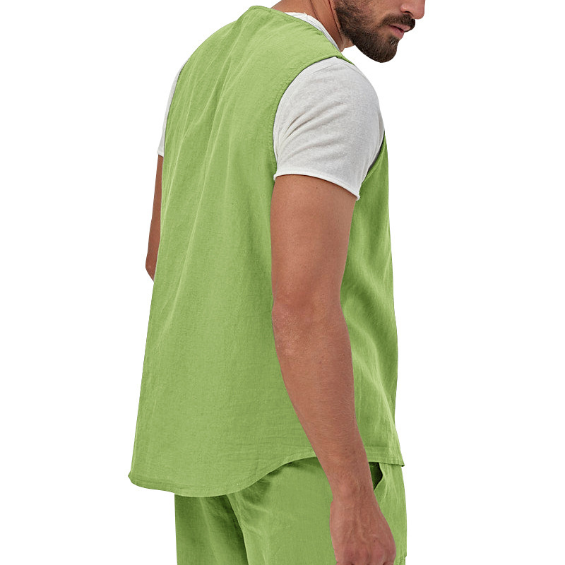 Men's Cotton Linen Vest