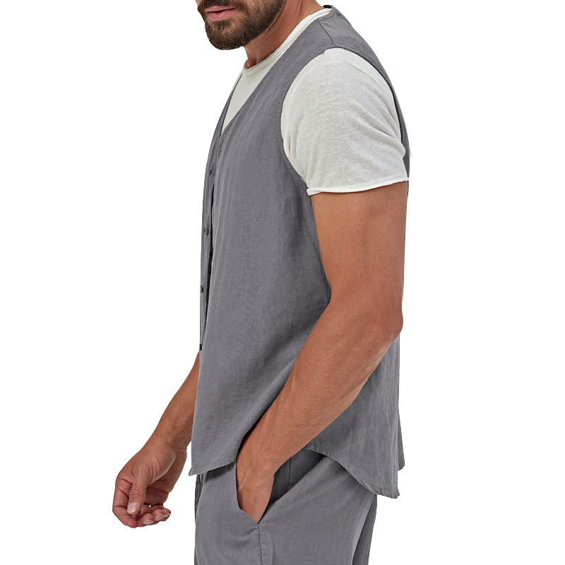 Men's Cotton Linen Vest
