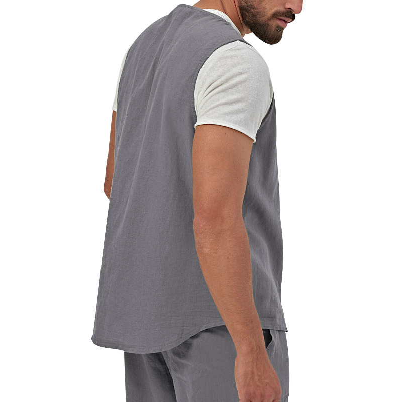 Men's Cotton Linen Vest
