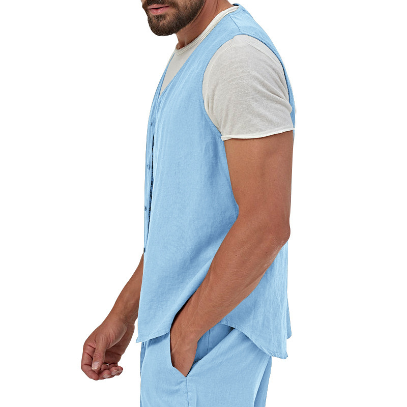 Men's Cotton Linen Vest