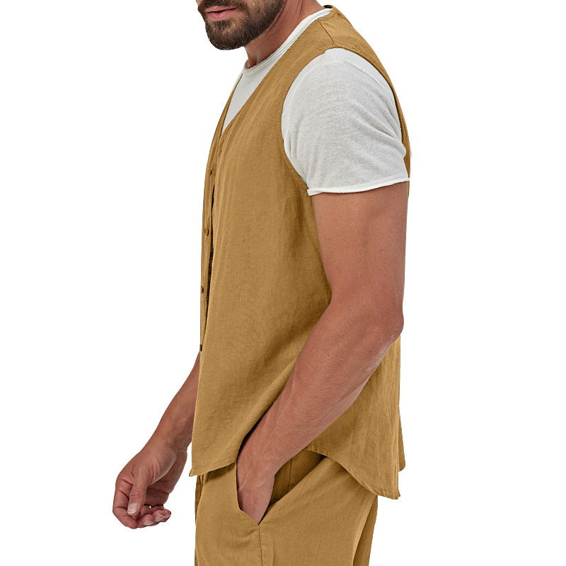 Men's Cotton Linen Vest