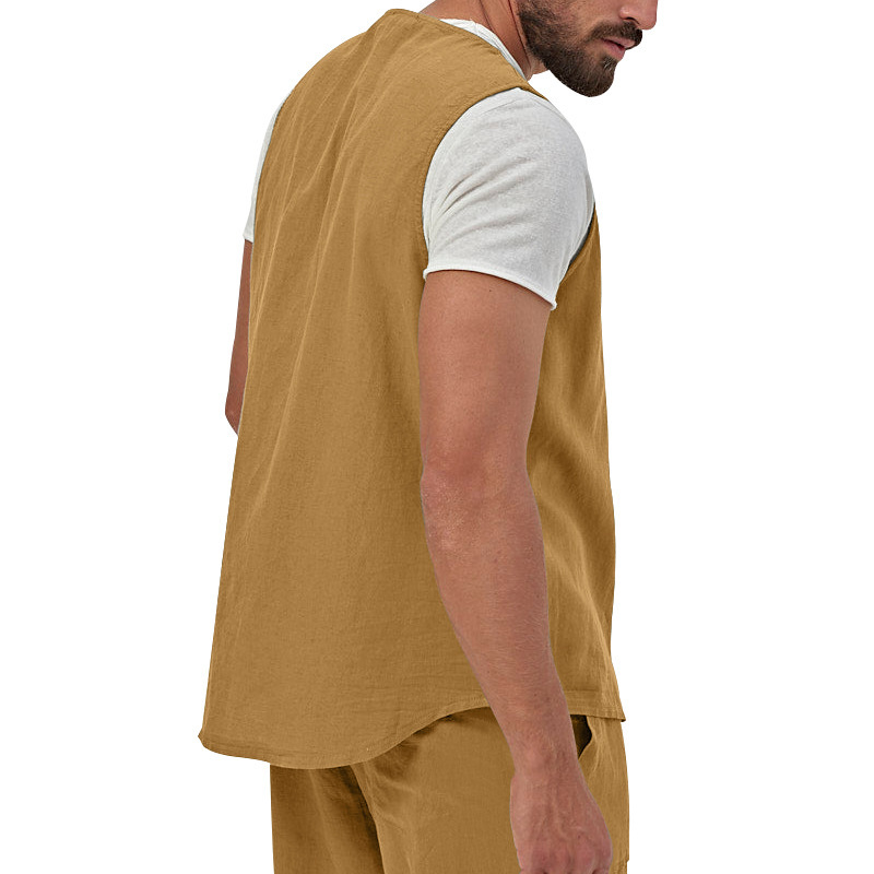 Men's Cotton Linen Vest