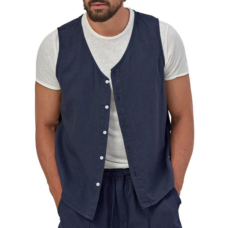 Men's Cotton Linen Vest