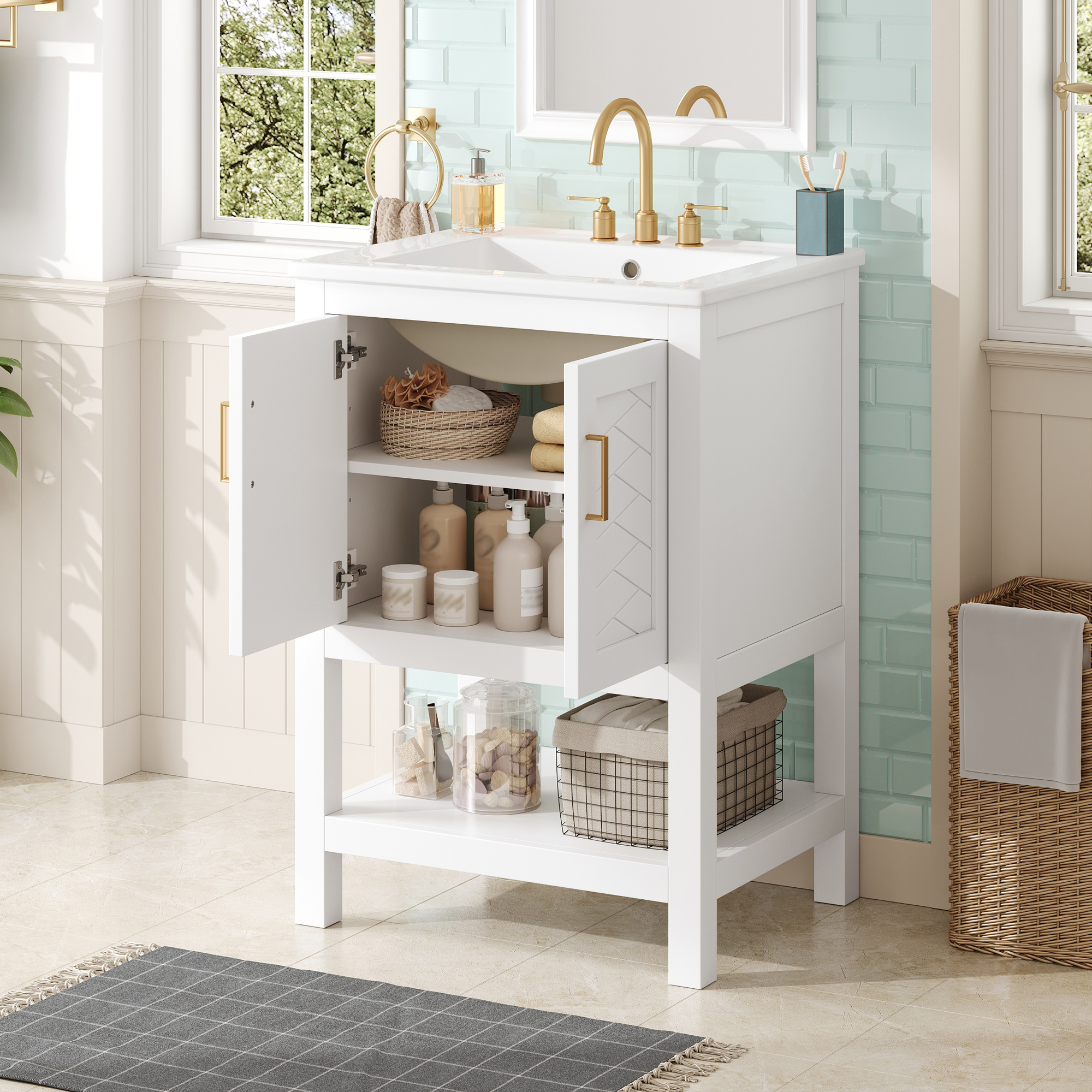 Modern Bathroom Vanity with Soft-Close Hinges