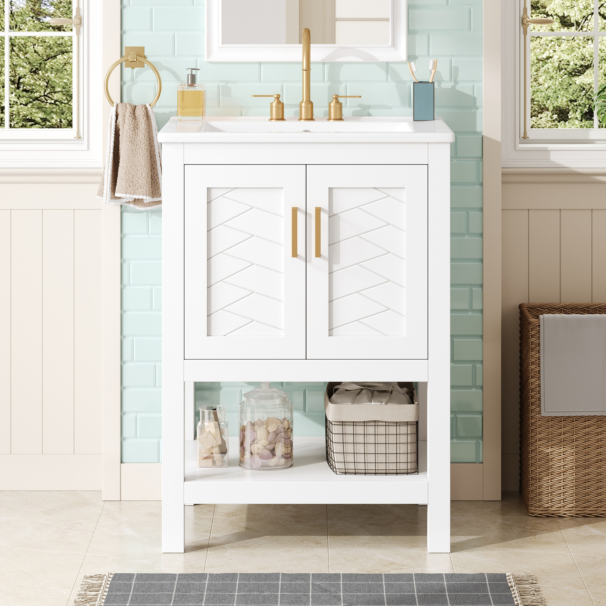Modern Bathroom Vanity with Soft-Close Hinges
