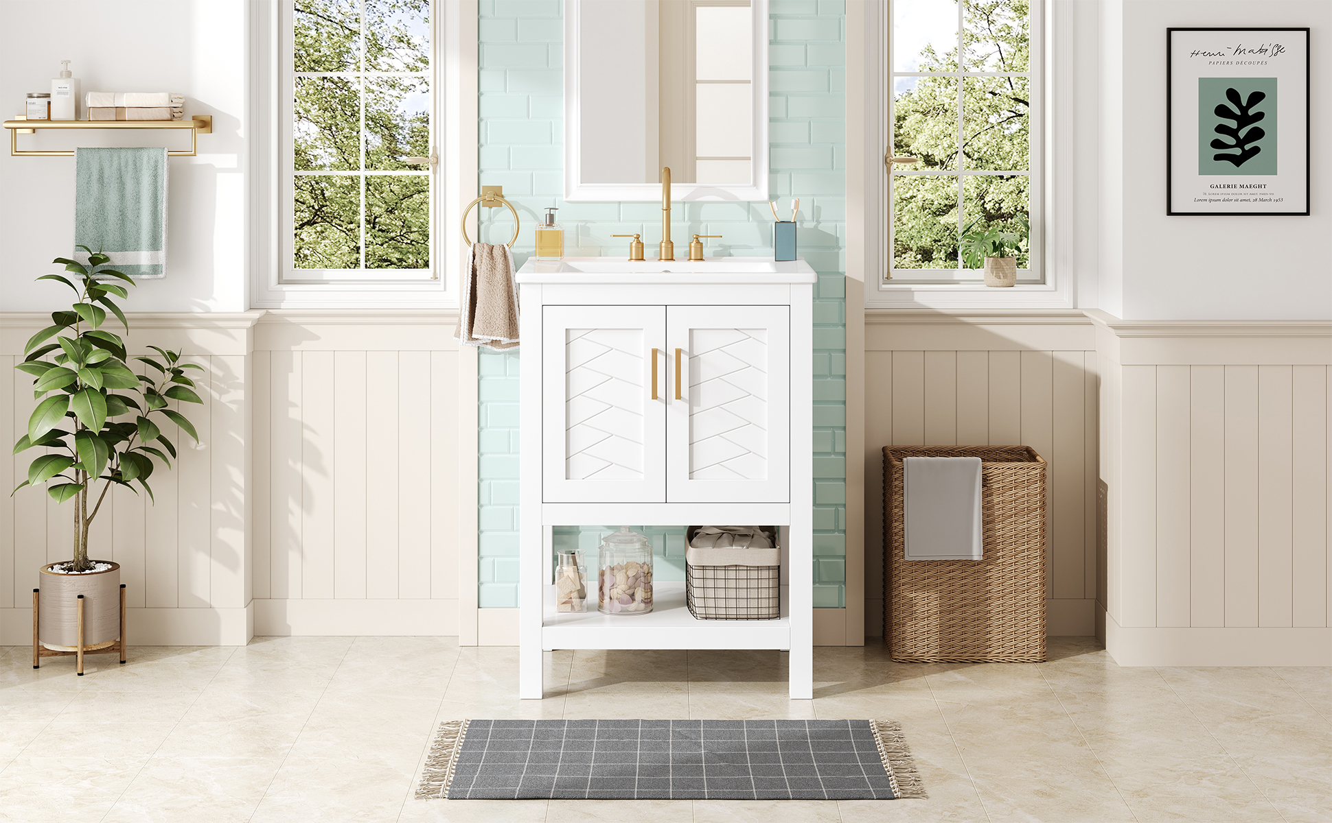 Modern Bathroom Vanity with Soft-Close Hinges