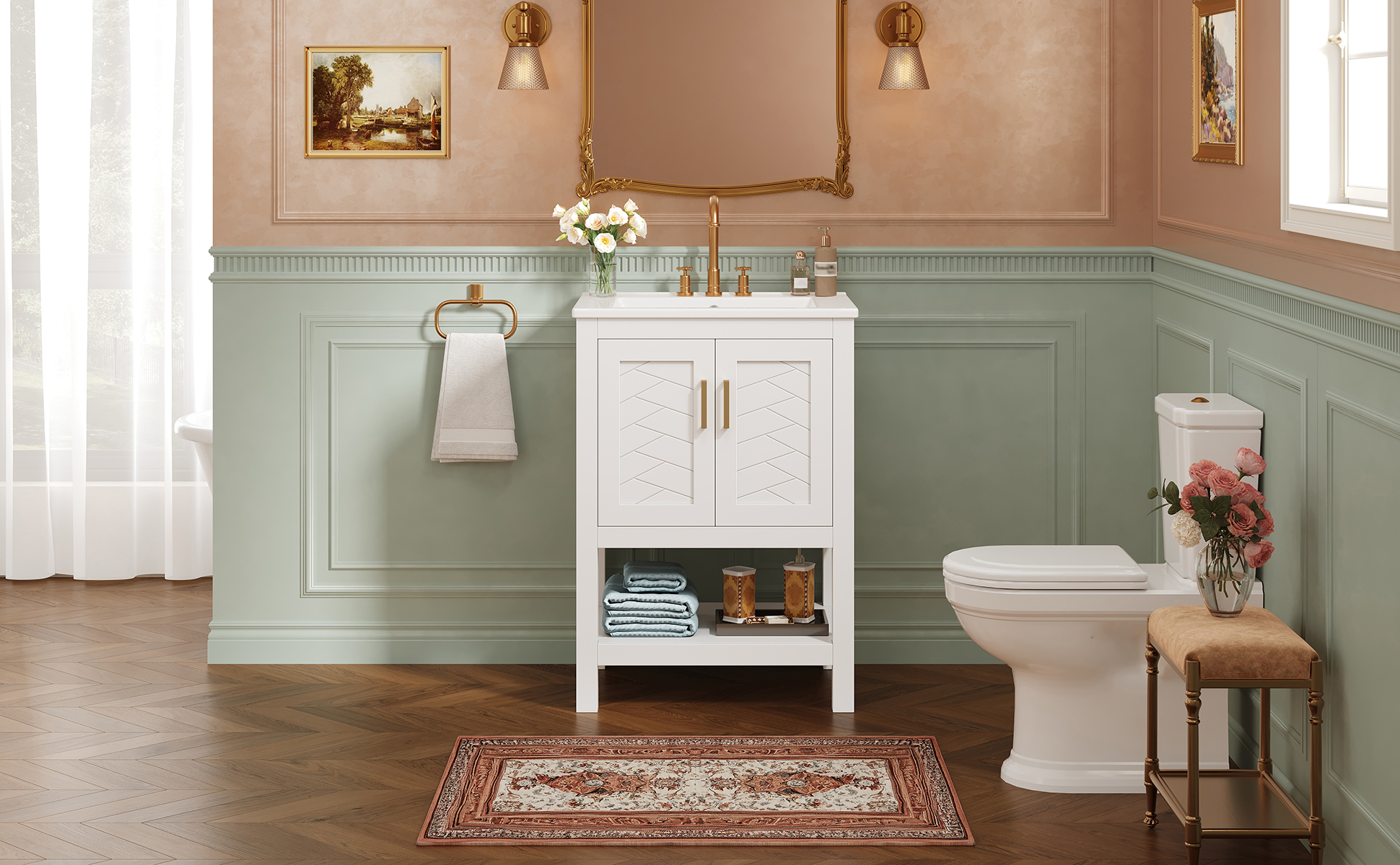 Modern Bathroom Vanity with Soft-Close Hinges