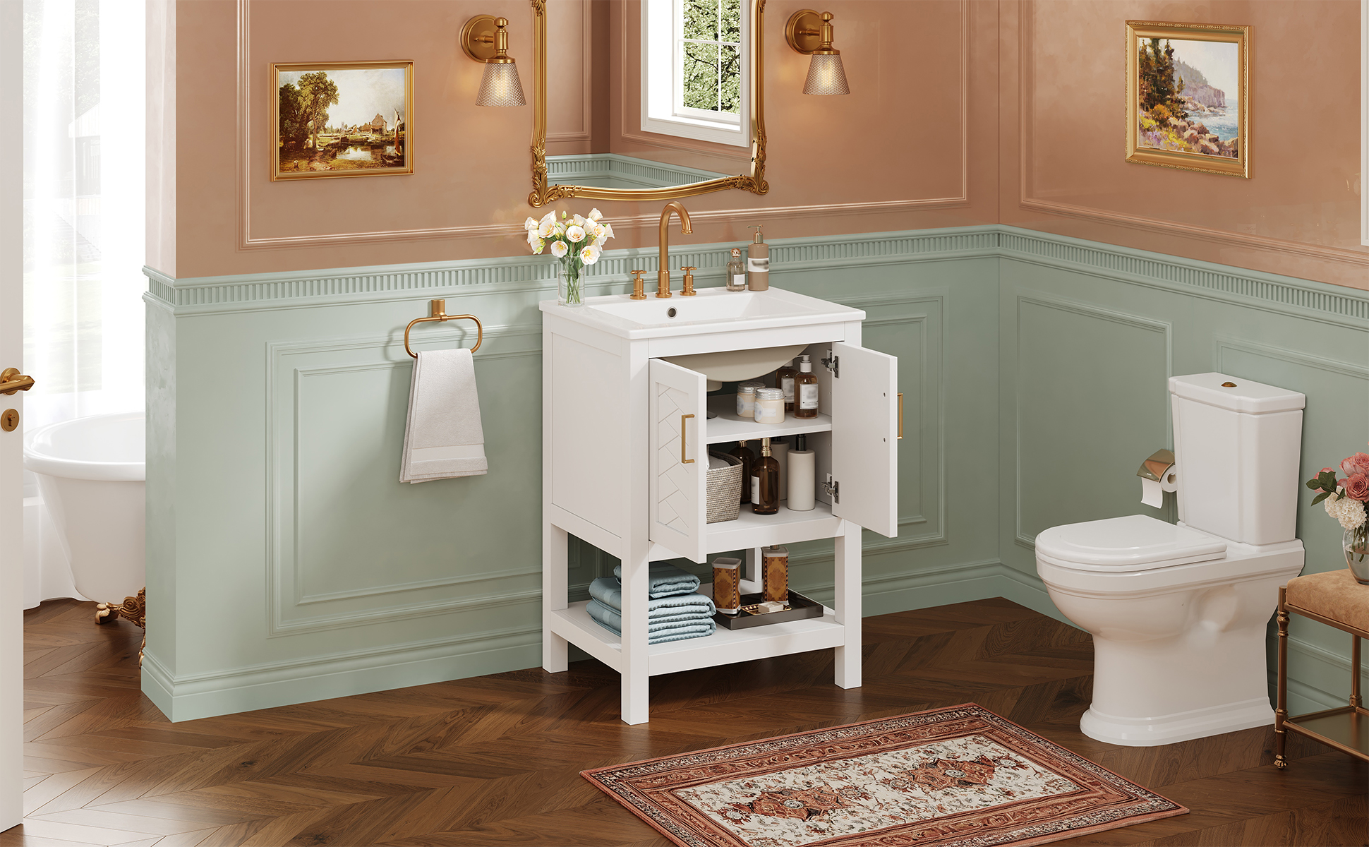 Modern Bathroom Vanity with Soft-Close Hinges