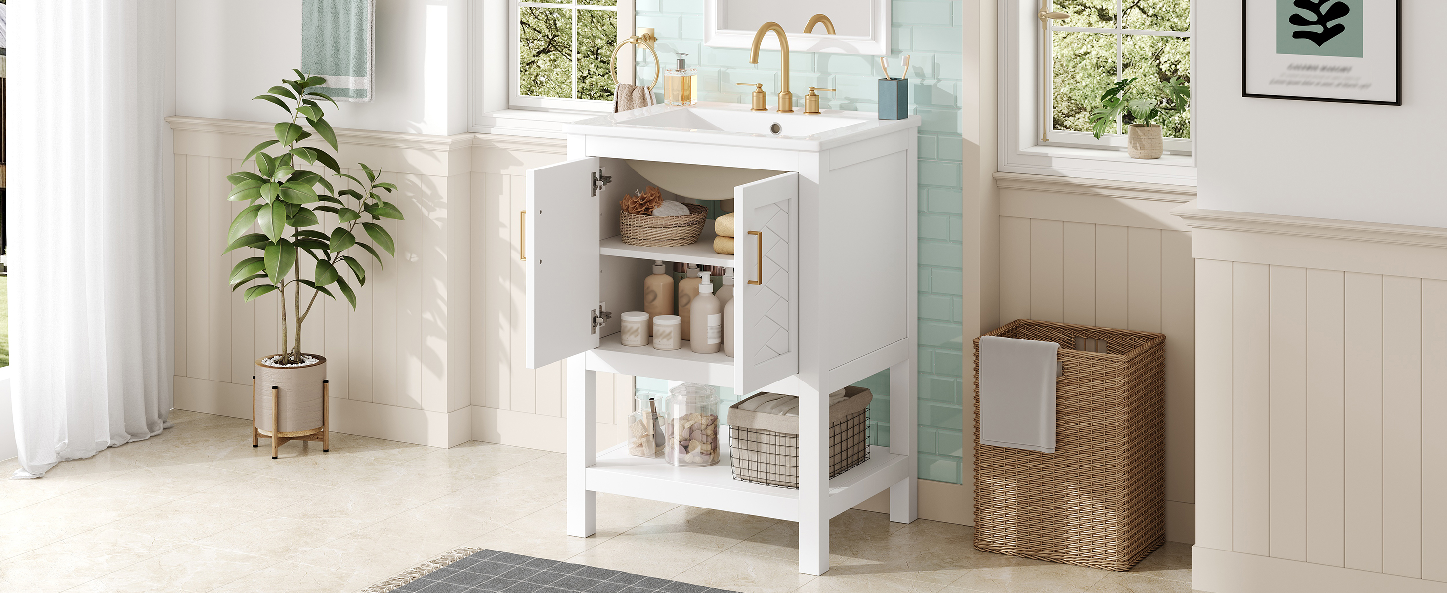 Modern Bathroom Vanity with Soft-Close Hinges