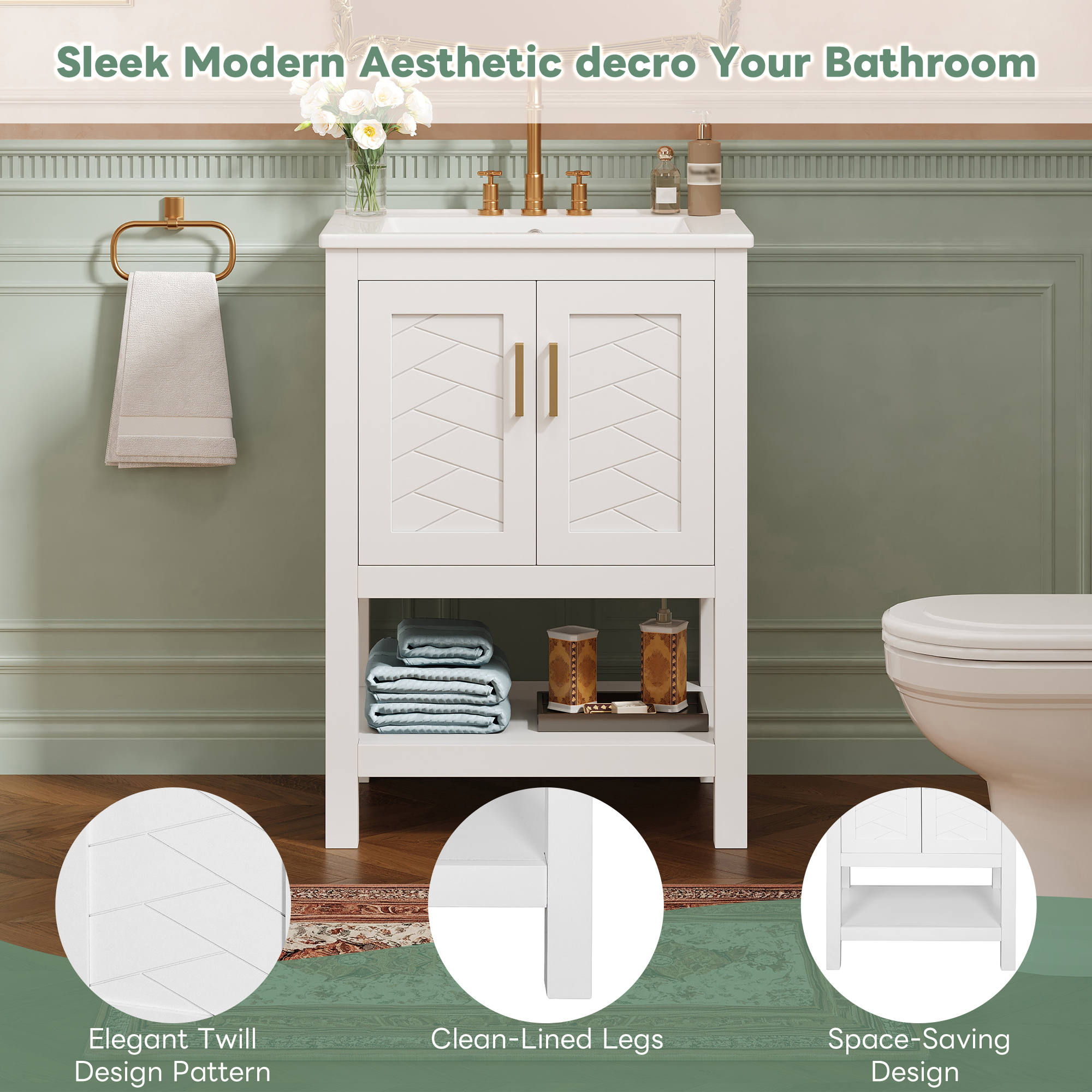 Modern Bathroom Vanity with Soft-Close Hinges
