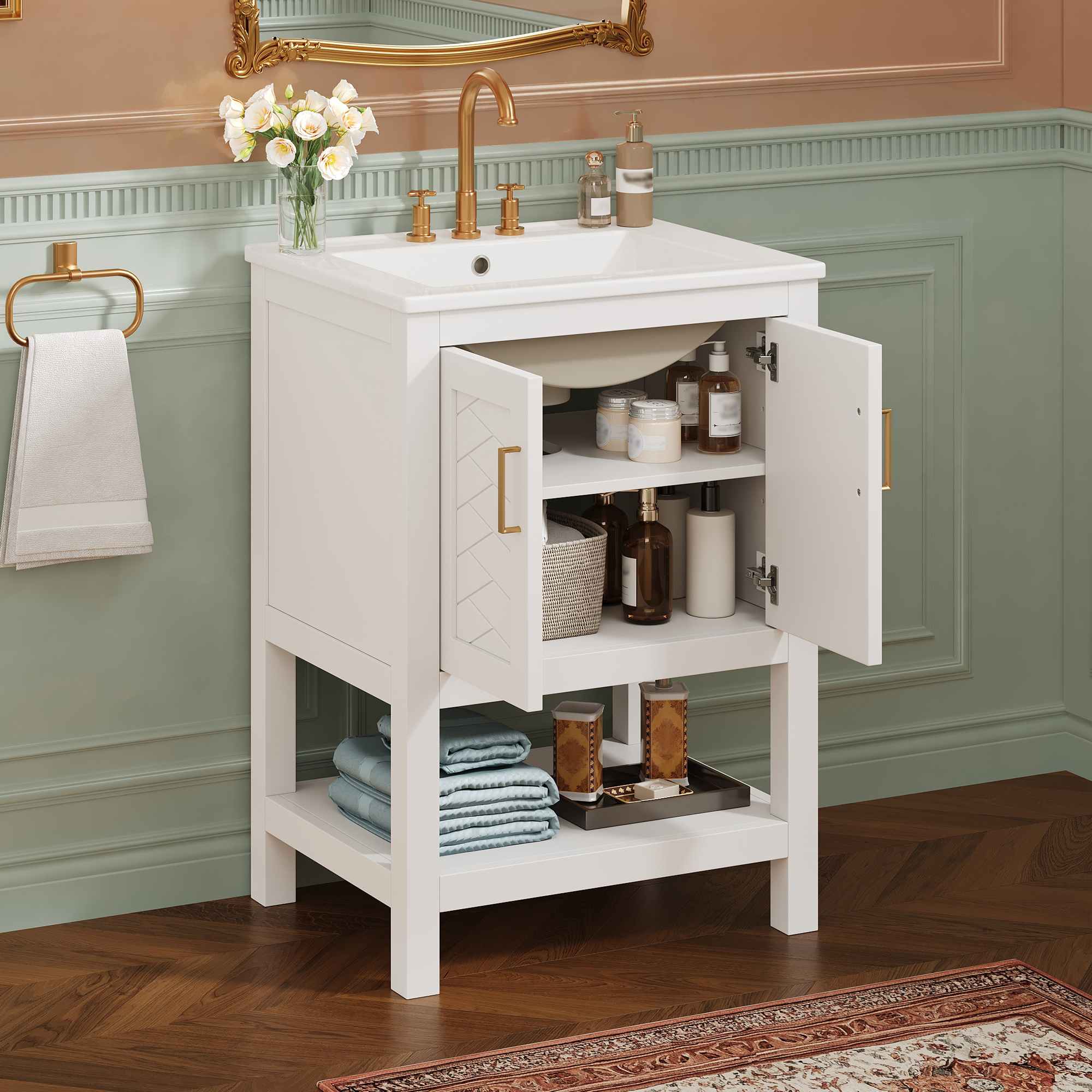 Modern Bathroom Vanity with Soft-Close Hinges